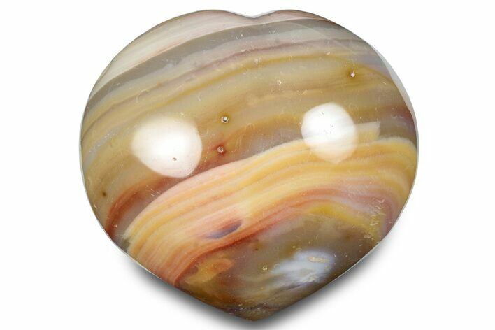 Colorful Polished Jasper-Agate Heart - Madagascar #283578